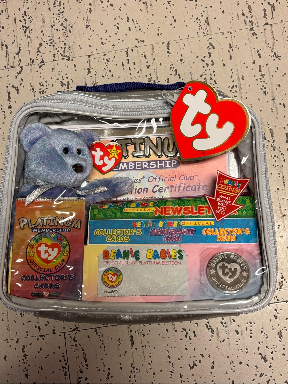 Ty Beanie Babies Platinum Membership Collector Set - Blue Bear RARE 1999